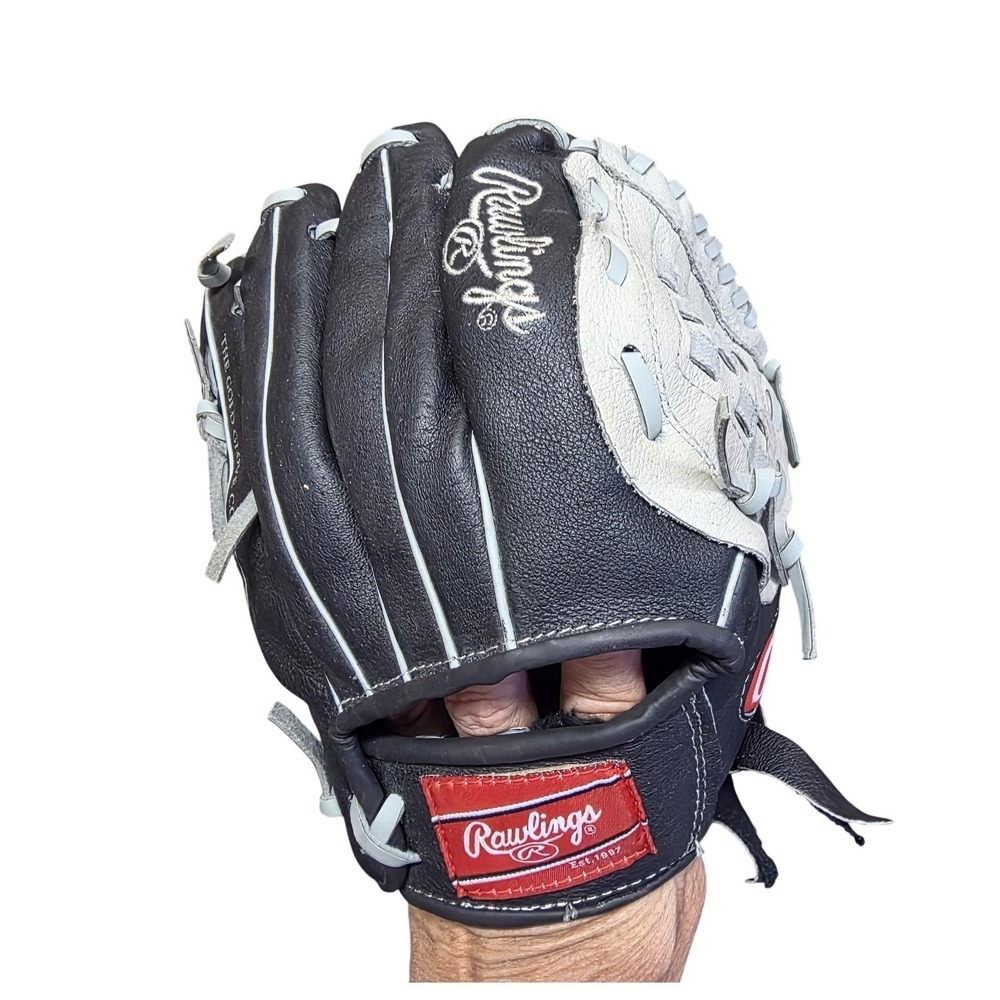 Rawlings Youth Baseball Softball Glove 10 Inch SC100BGB Black Gray Leather